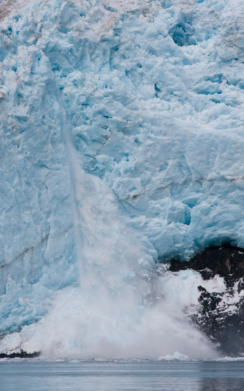 Aialik Glacier Calving Into Ocean